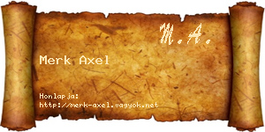 Merk Axel névjegykártya